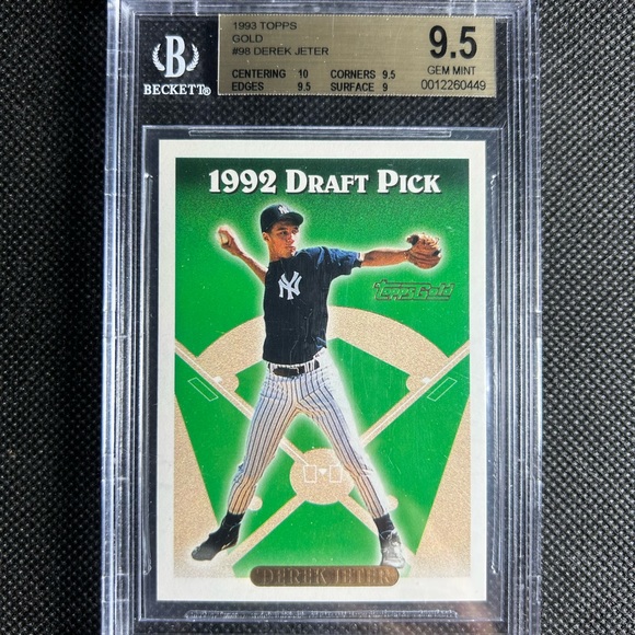 1993 Topps Gold Derek Jeter Rc Rookie Bgs 9.5 Gem Mint New York Yankees🔥🔥🔥 - Picture 3 of 3